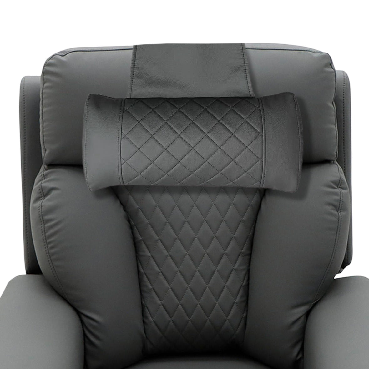 NurtureLift Headrest Cushion resting on the quilted back of a lift chair